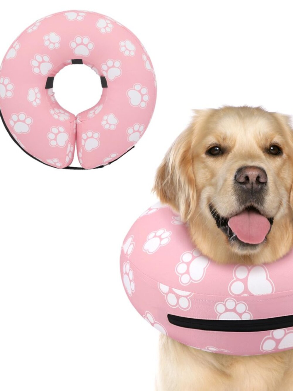 Inflatable Dog Cone Collar Alternative Paw Print N5483